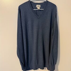 L.L. Bean Men's Deep Blue V-Neck Sweater